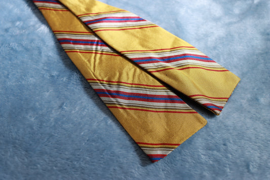 Vintage Broad Paddle Gold Striped Bow Tie