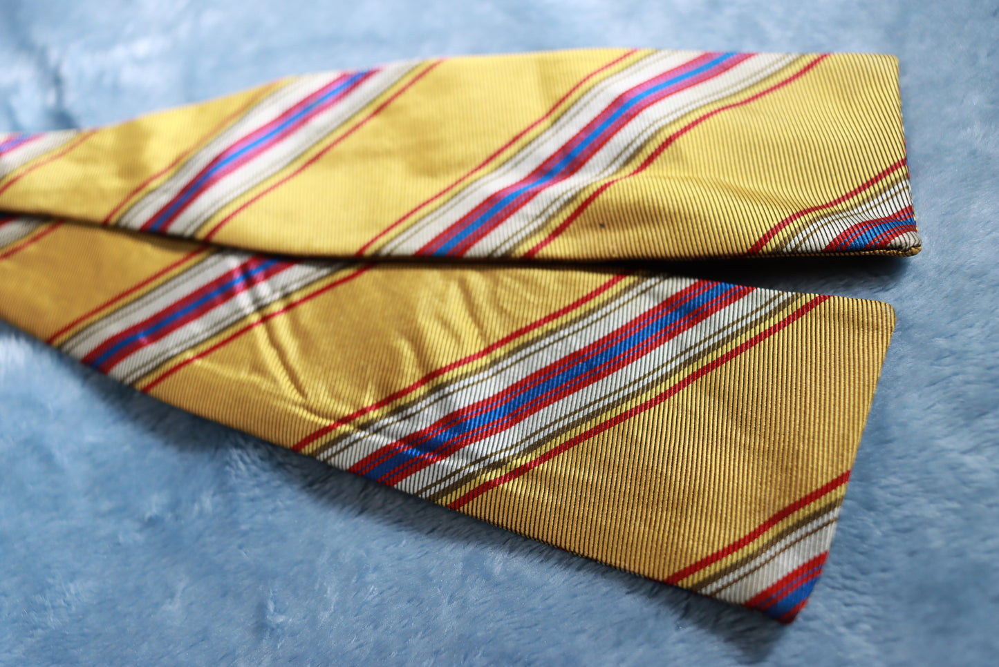 Vintage Broad Paddle Gold Striped Bow Tie