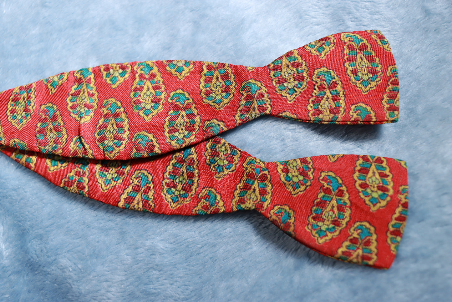 Vintage Narrow Thistle Liberty Red Paisley Bow Tie