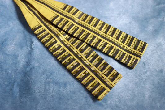 Vintage Bronzini Gold & Black Bars Bow Tie
