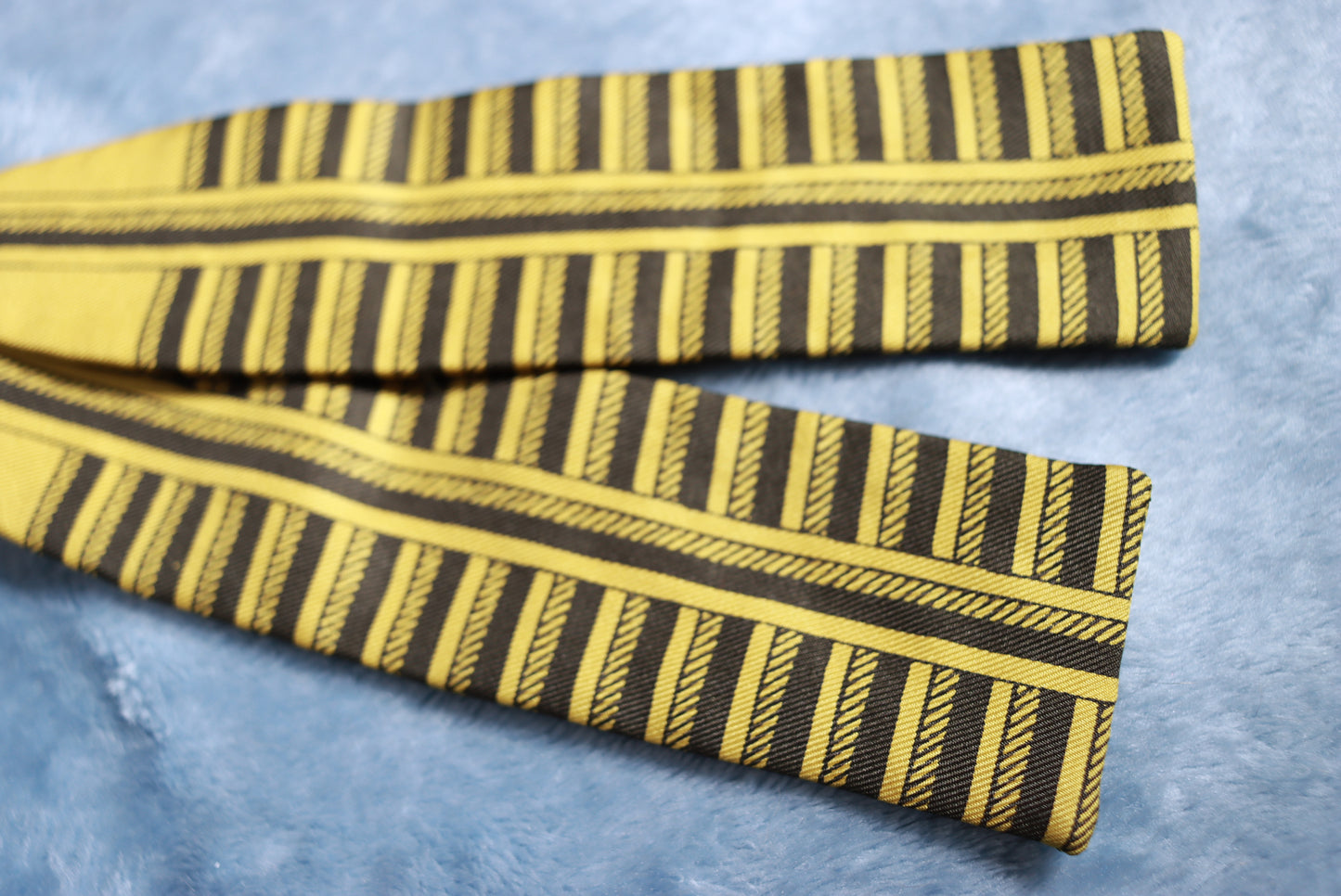 Vintage Bronzini Gold & Black Bars Bow Tie