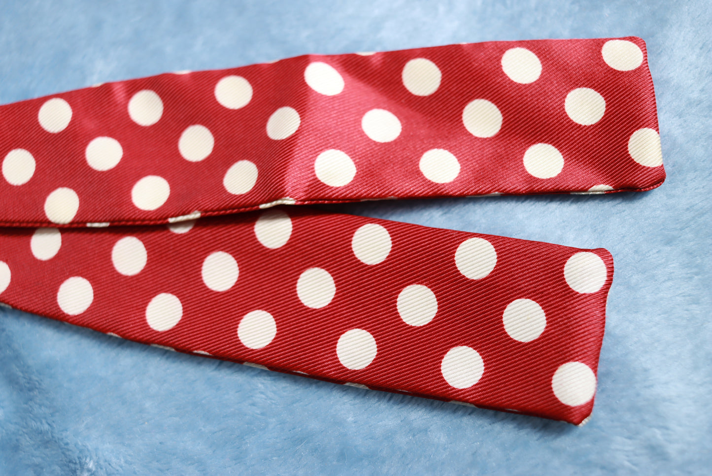 Vintage Straight Dark Red Polka Dot Bow Tie
