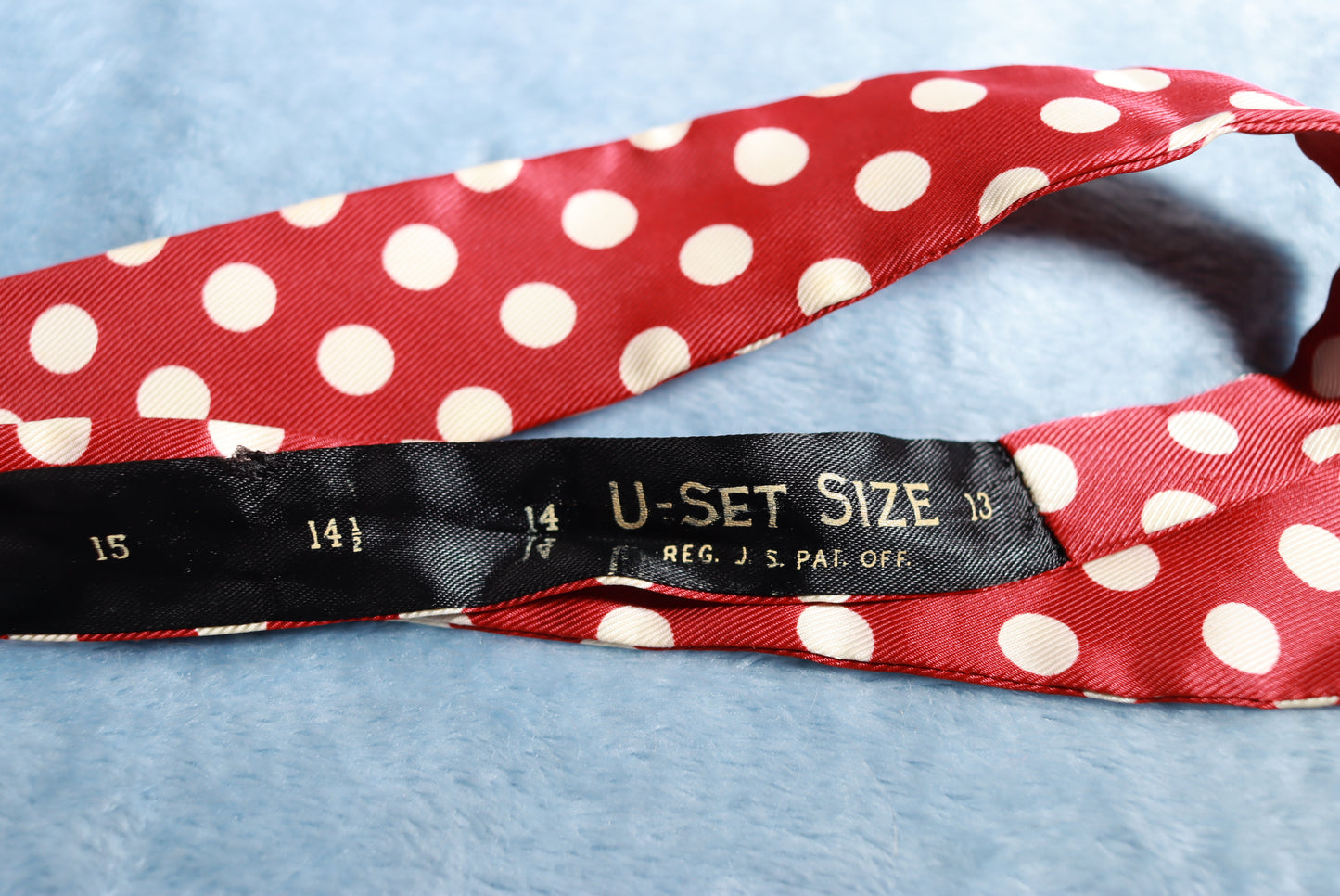Vintage Straight Dark Red Polka Dot Bow Tie