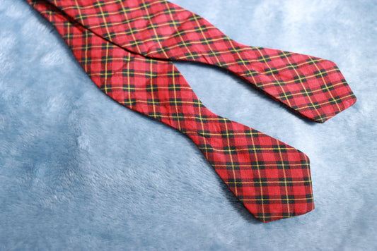 Vintage Cotton Red Tartan Bow Tie