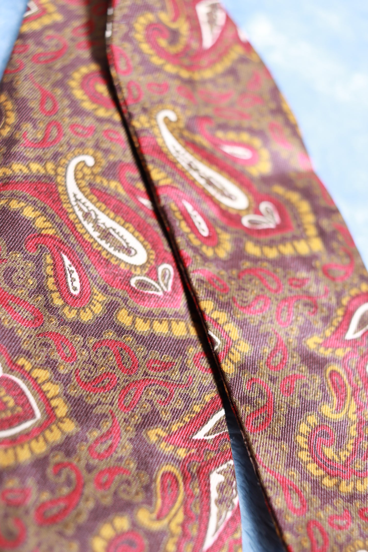 Vintage Harrods All SIlk Paisley Paddle Bow Tie