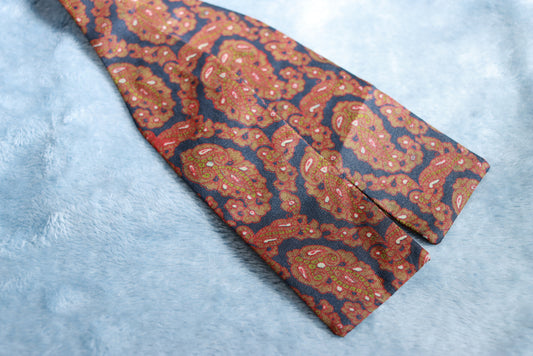 Vintage Unworn WIth Tags All Silk Harrods Dark Pattern Paddle Bow Tie