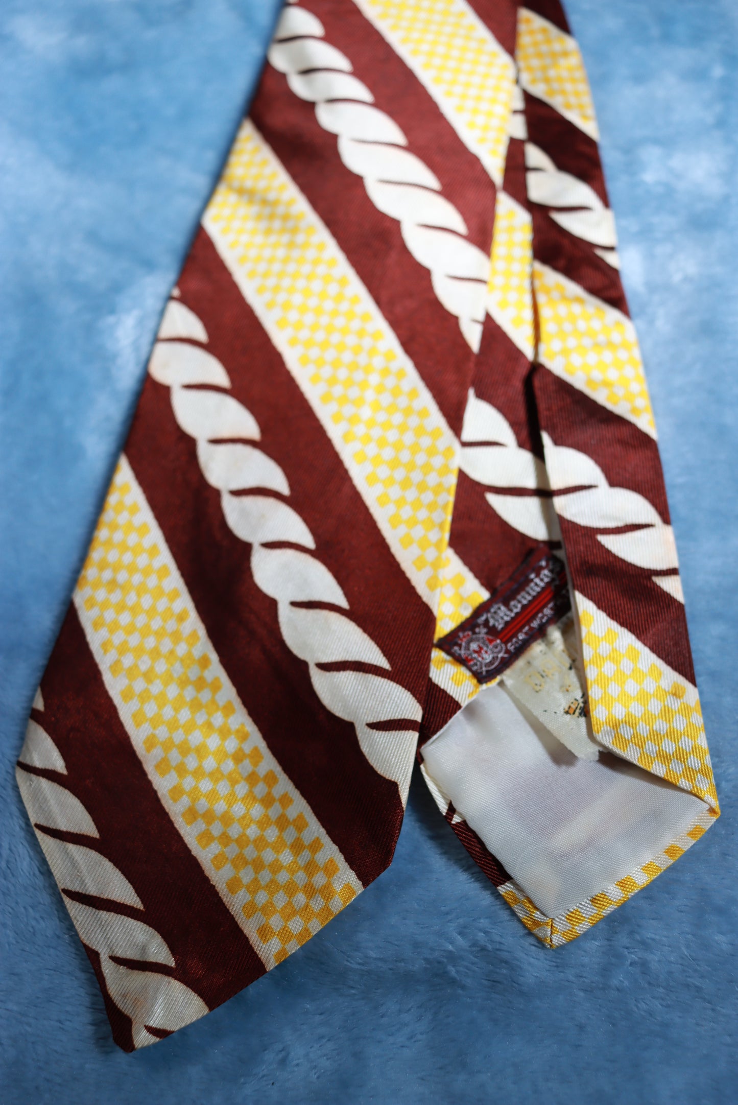 Vintage Damon Gold Brown Cream Swing Tie 1940s/50s