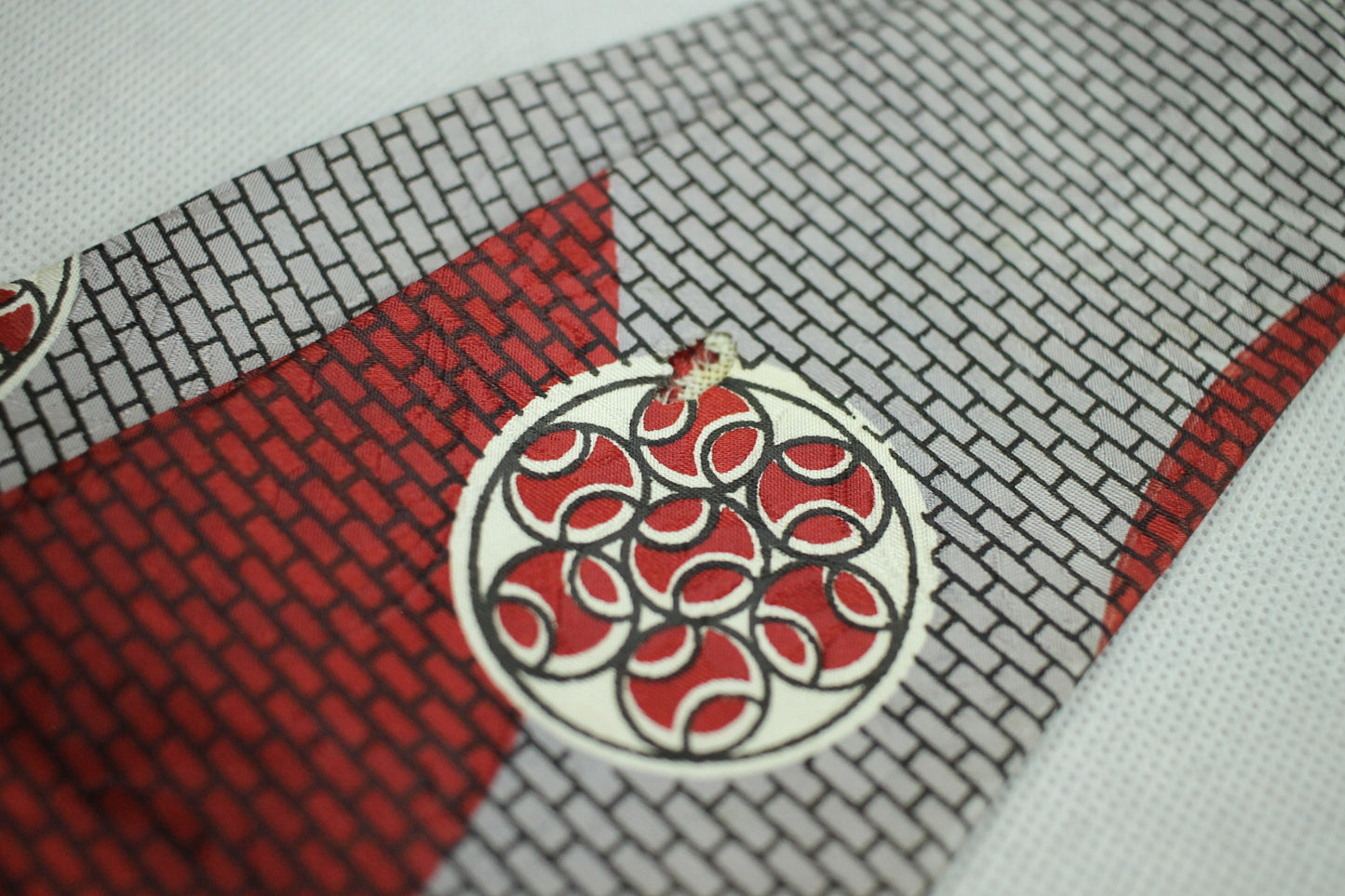 Vintage Helmsley King Swing Tie 1940s/50s Jacquard Red Grey