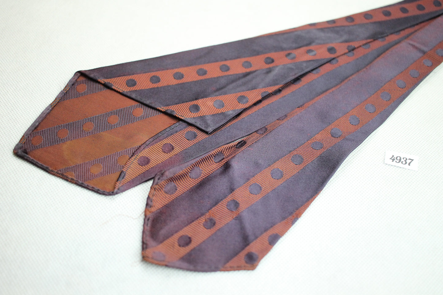 Vintage McCurrach Golden Shuttle Fabric Burgundy Purple Swing Tie 1940s/50s