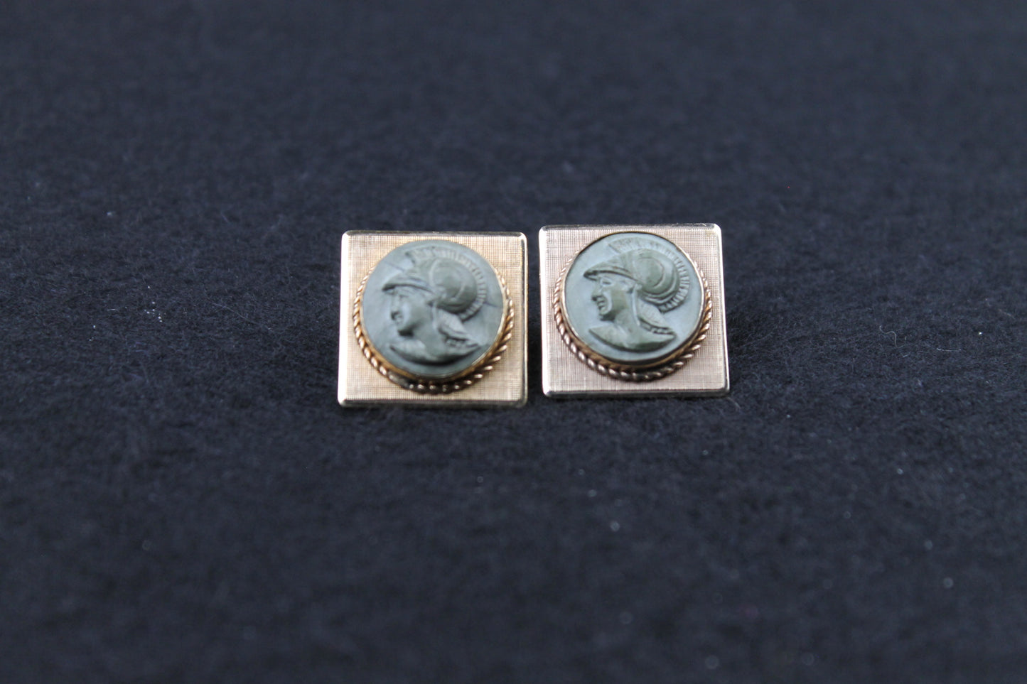 Vintage Square Spartan Head Cufflinks
