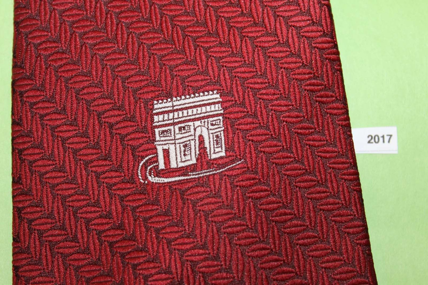 Vintage 1960s/70s Wemlon By Wembley Burgundy Arc de Triomphe Tie