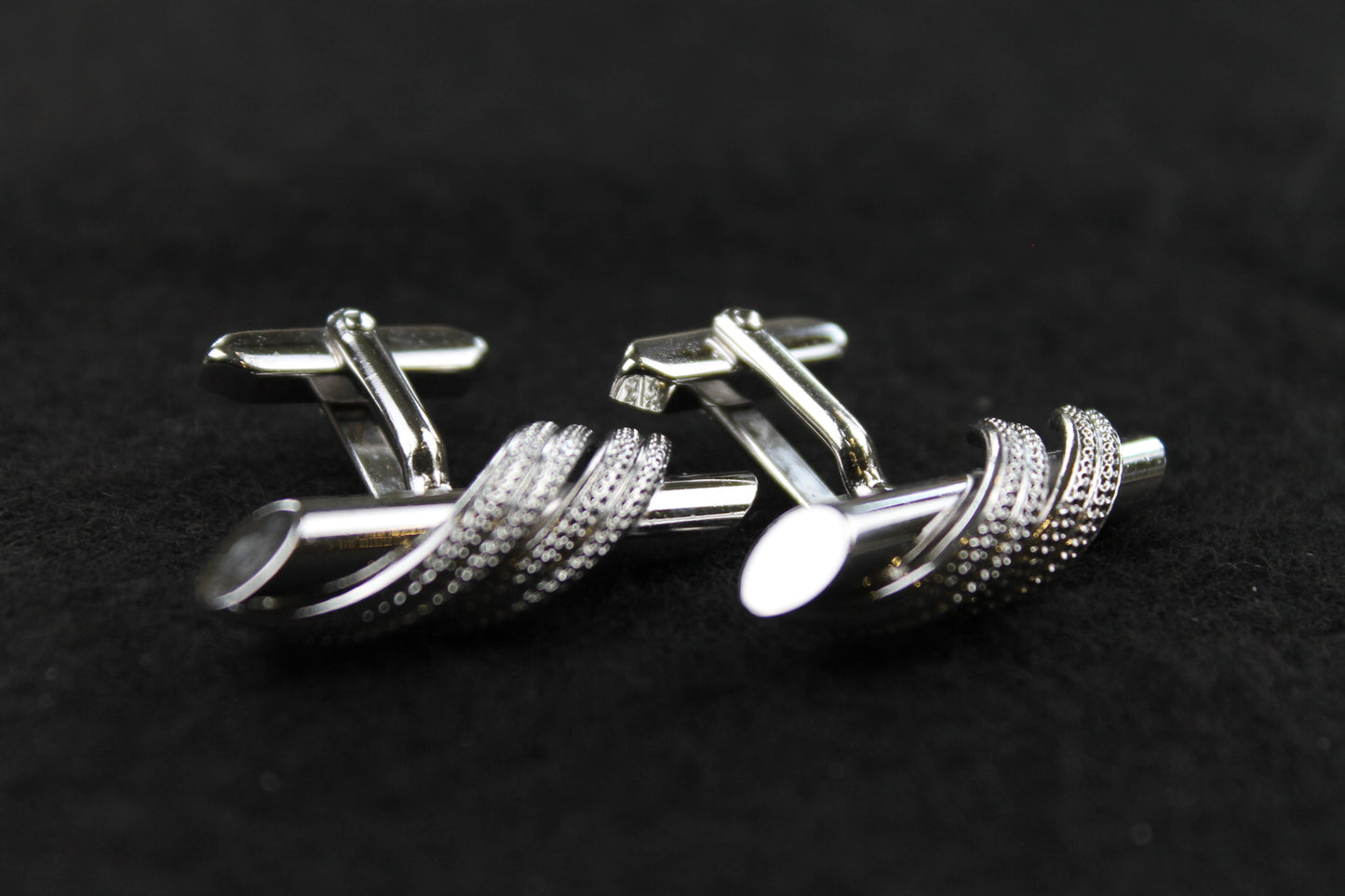 Vintage Silver Metal Rope Wrap Cufflinks