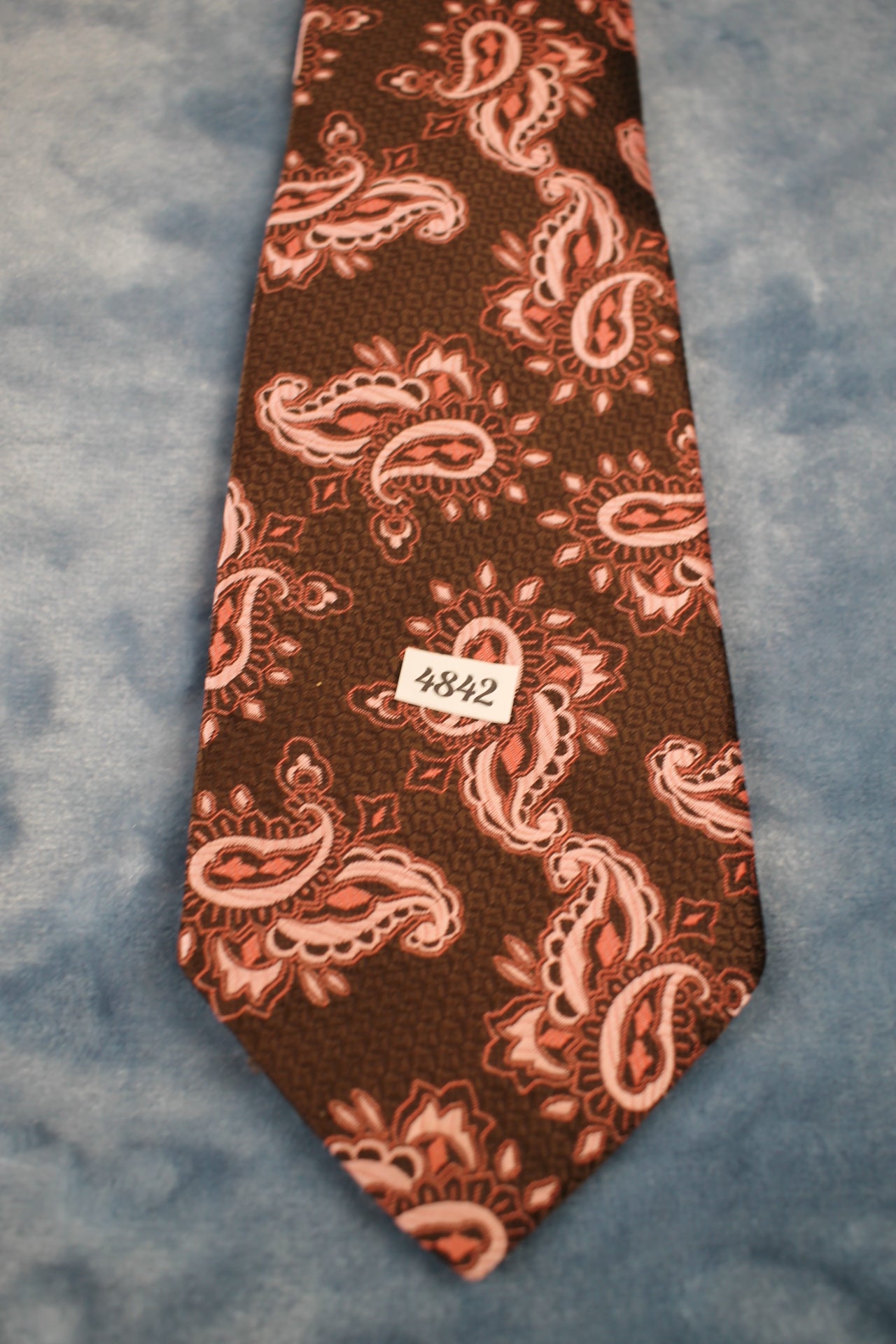 Vintage Tootal 1960s pink brown pattern kipper tie