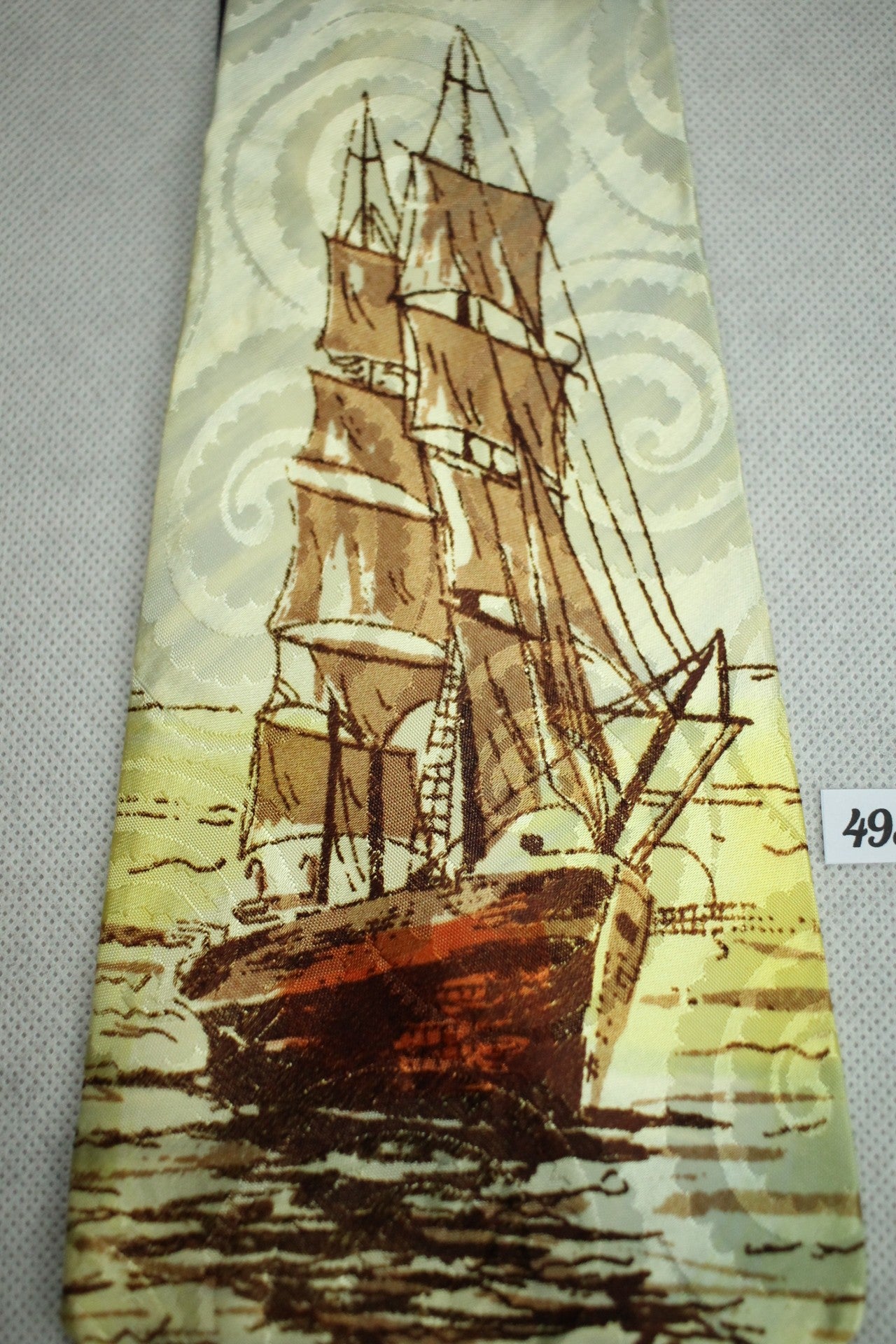 Stylebest Galleon Hand Fashioned Jacquard Vintage Swing Tie 1940s/50s