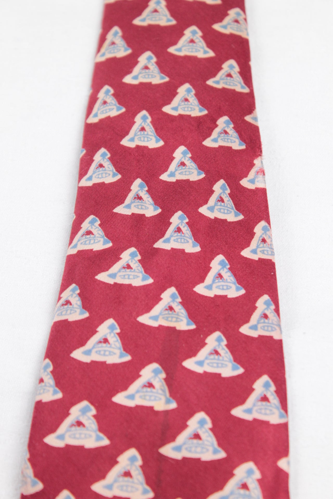 Vintage Kattermann 1940s/50s silk red blue recurring pattern swing tie