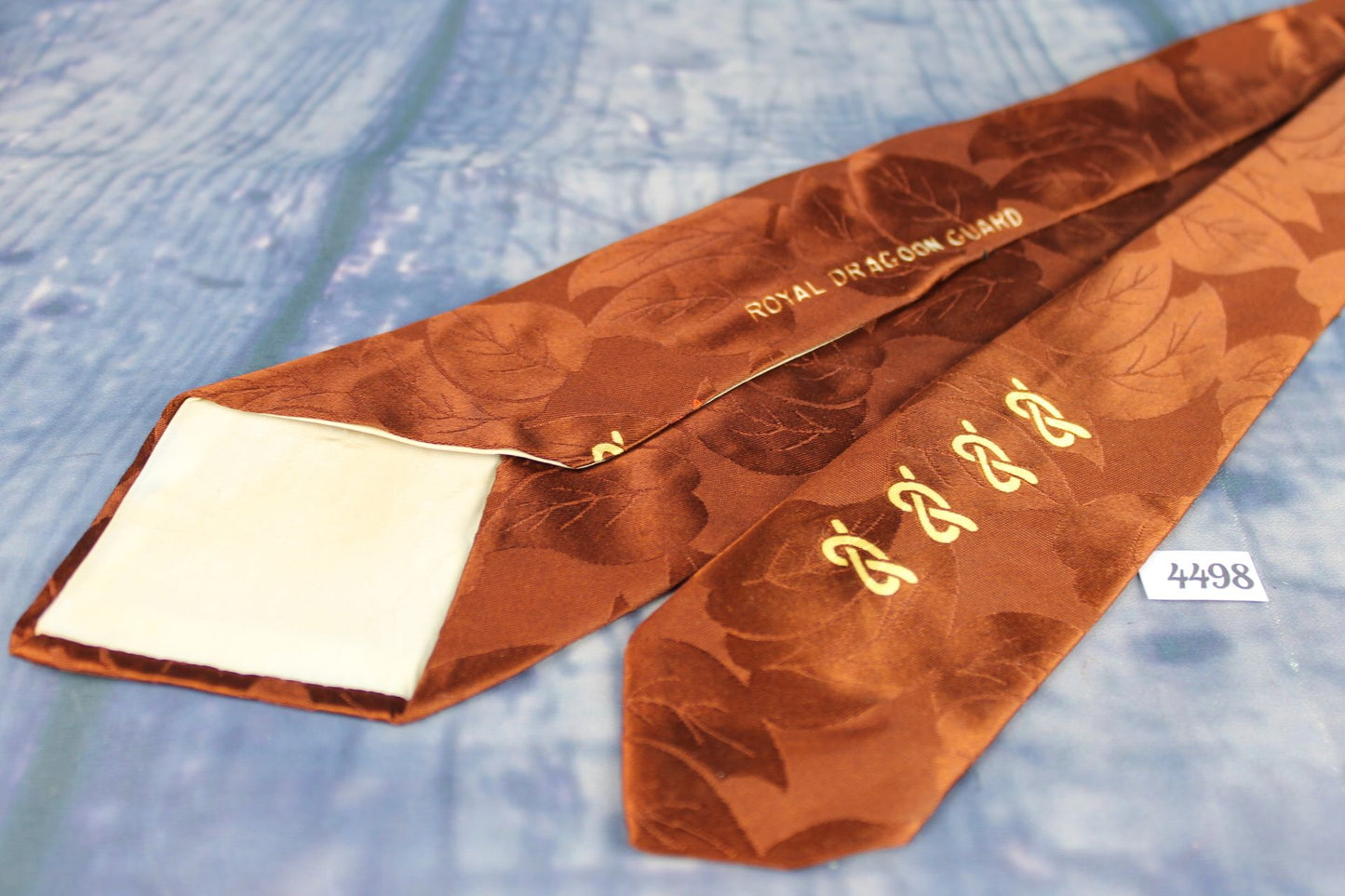 Vintage Resilient Construction Royal Dragoon Guard Brown Jacquard Tie