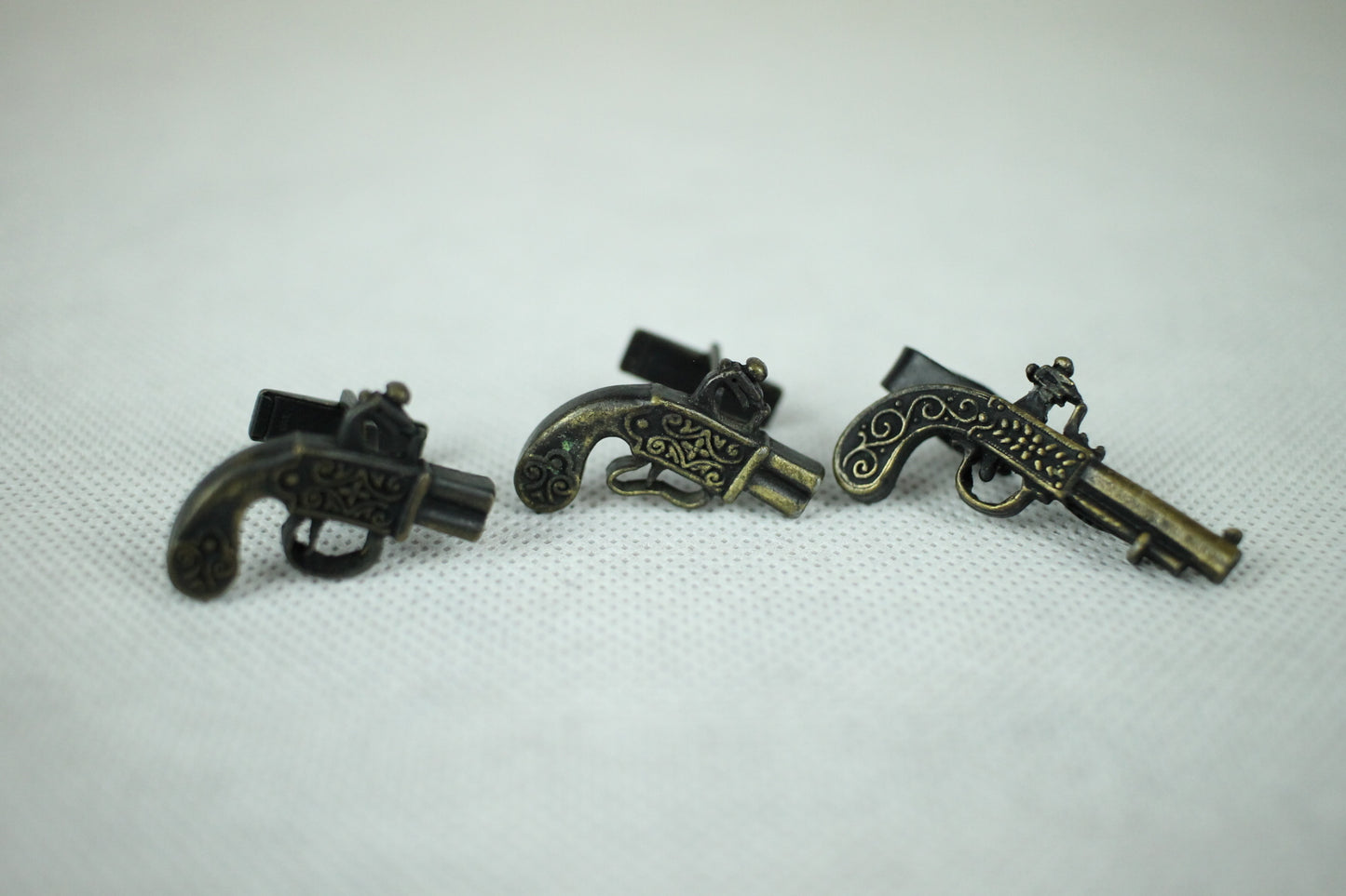 Vintage Flintlock Cuff Links and Tie Clip