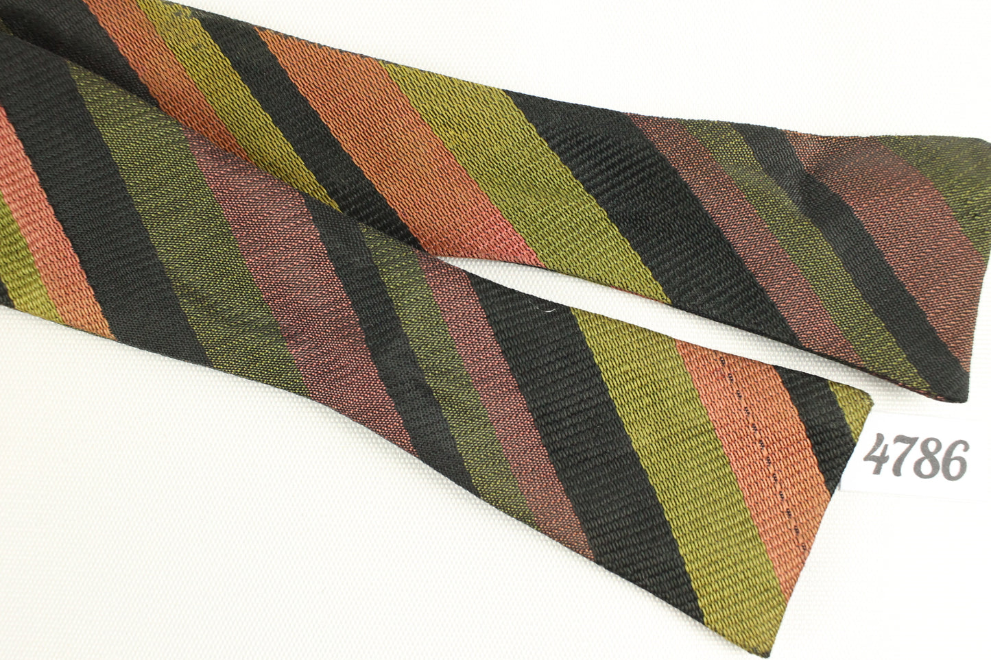 Wembley Self Tie Vintage Adjustable Bow Tie Striped Skinny Thistle Black Olive Raspberry Pink