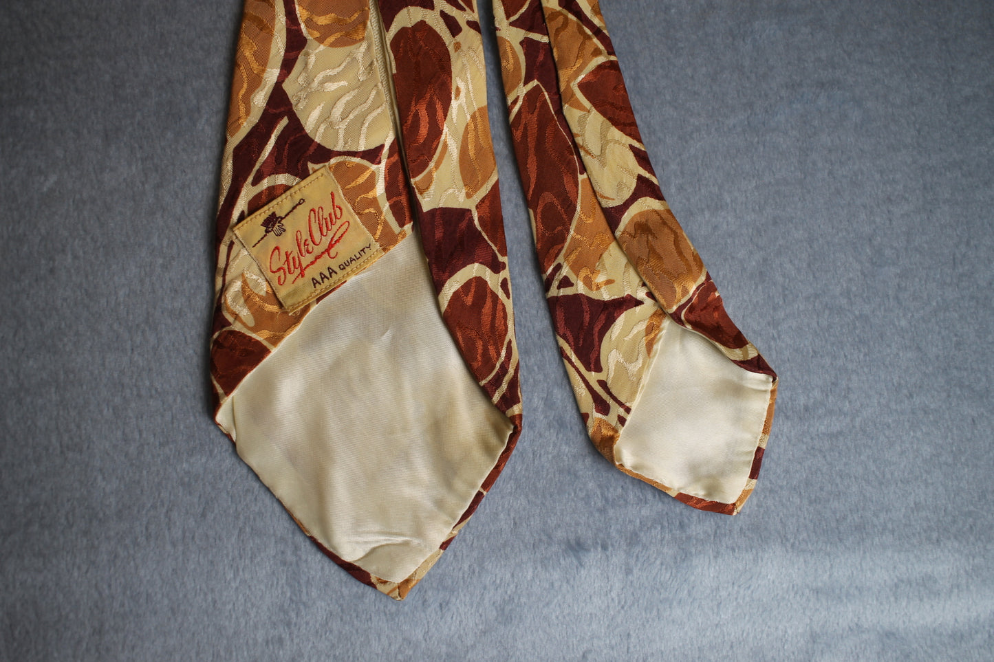 Vintage Style Club 1940s/50s brown copper cream pattern swing tie