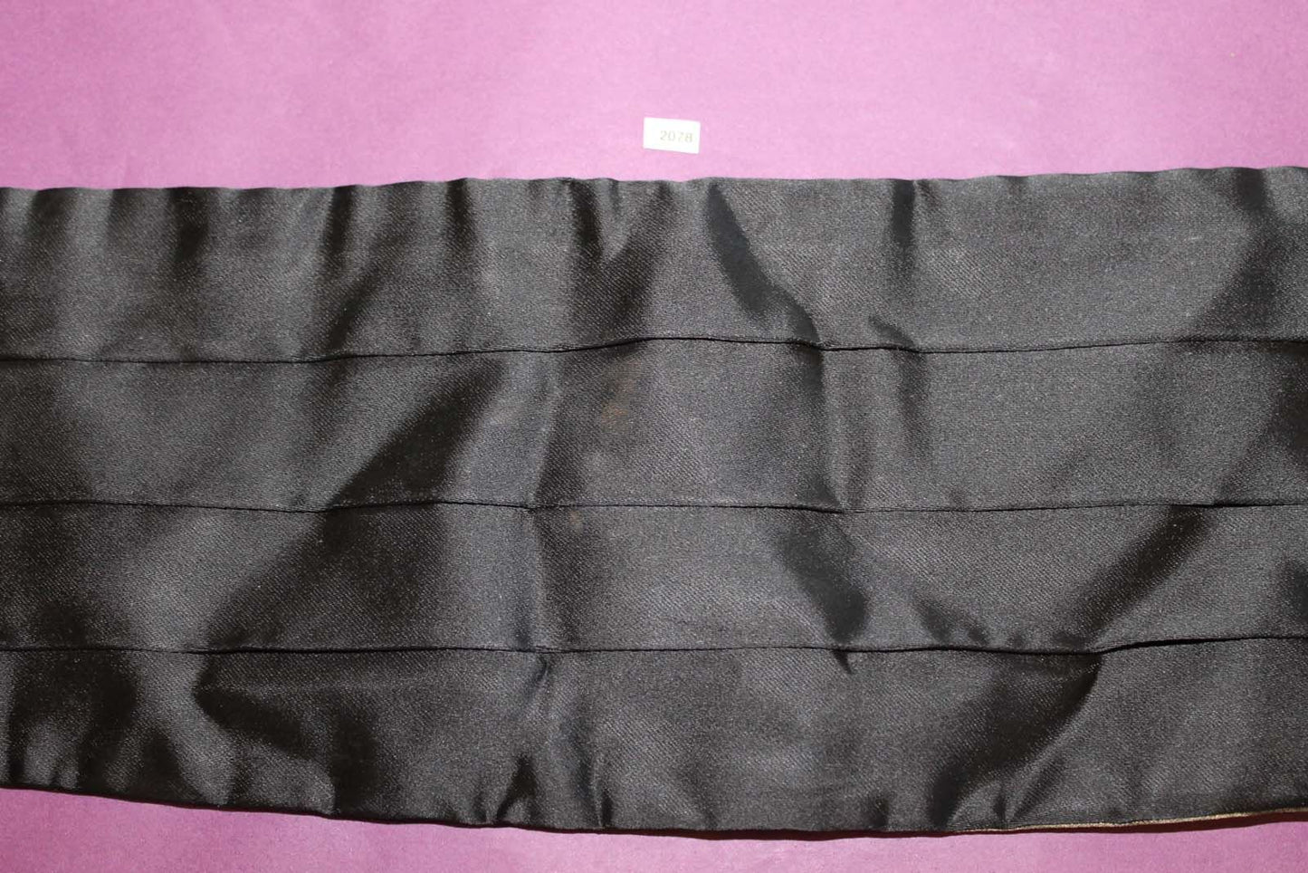 Vintage black satin pleated cummerbund adjustable