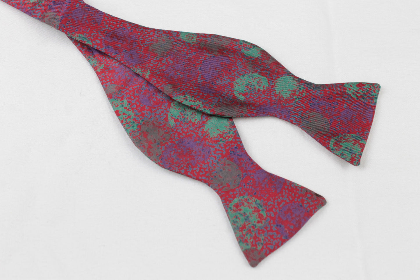 Tie Rack Burgundy Turquoise Self Tie Adjustable Thistle Bow Tie