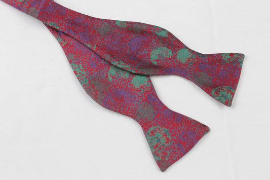 Tie Rack Burgundy Turquoise Self Tie Adjustable Thistle Bow Tie