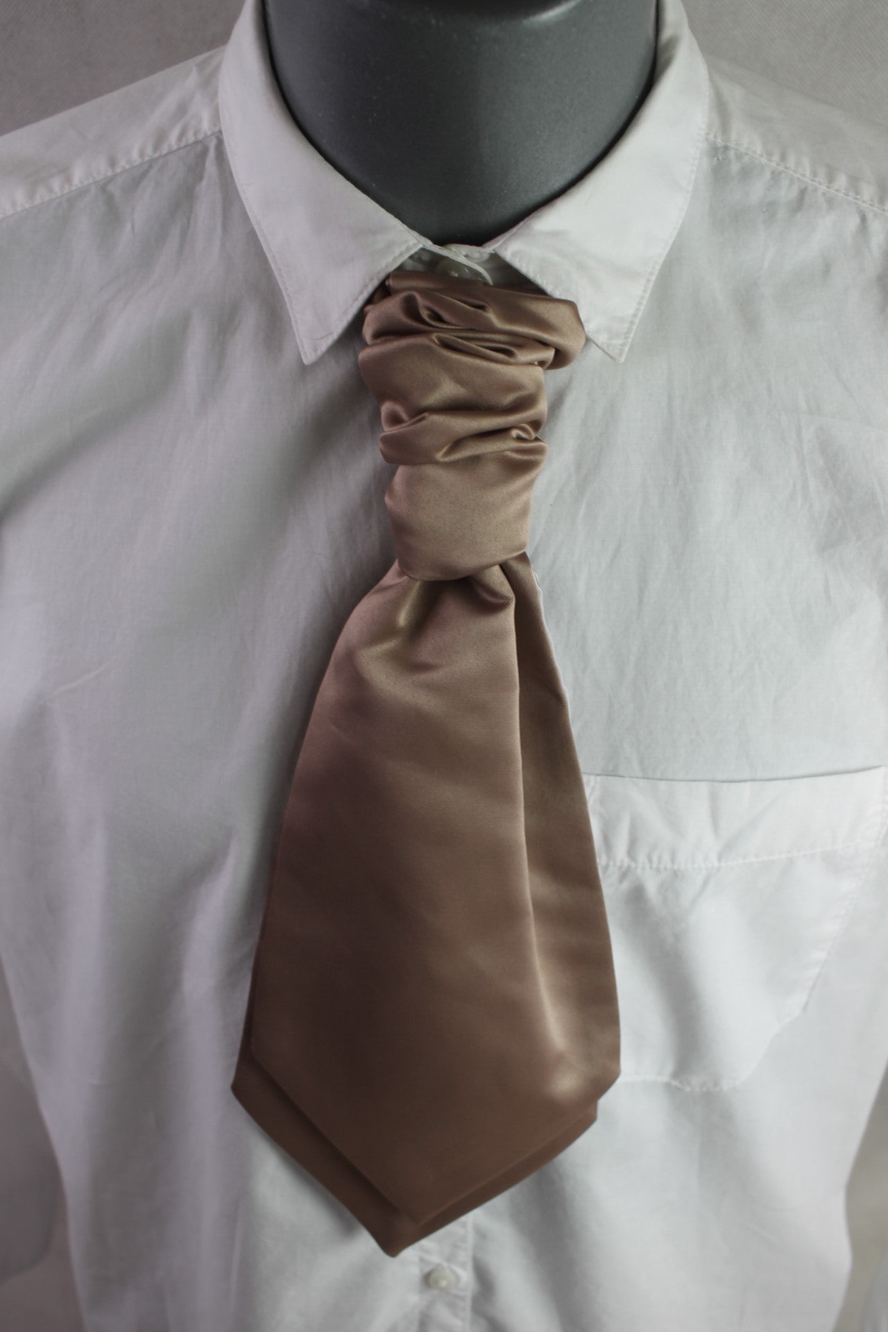 Vintage Formal Tailor pre-tied fawn adult and child matching wedding cravats