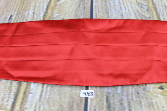 Red Satin Adjustable Elasticated Pleated Cummerbund