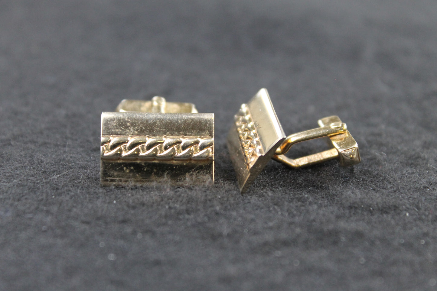 Vintage Swank Oblong Chain Design Cufflinks
