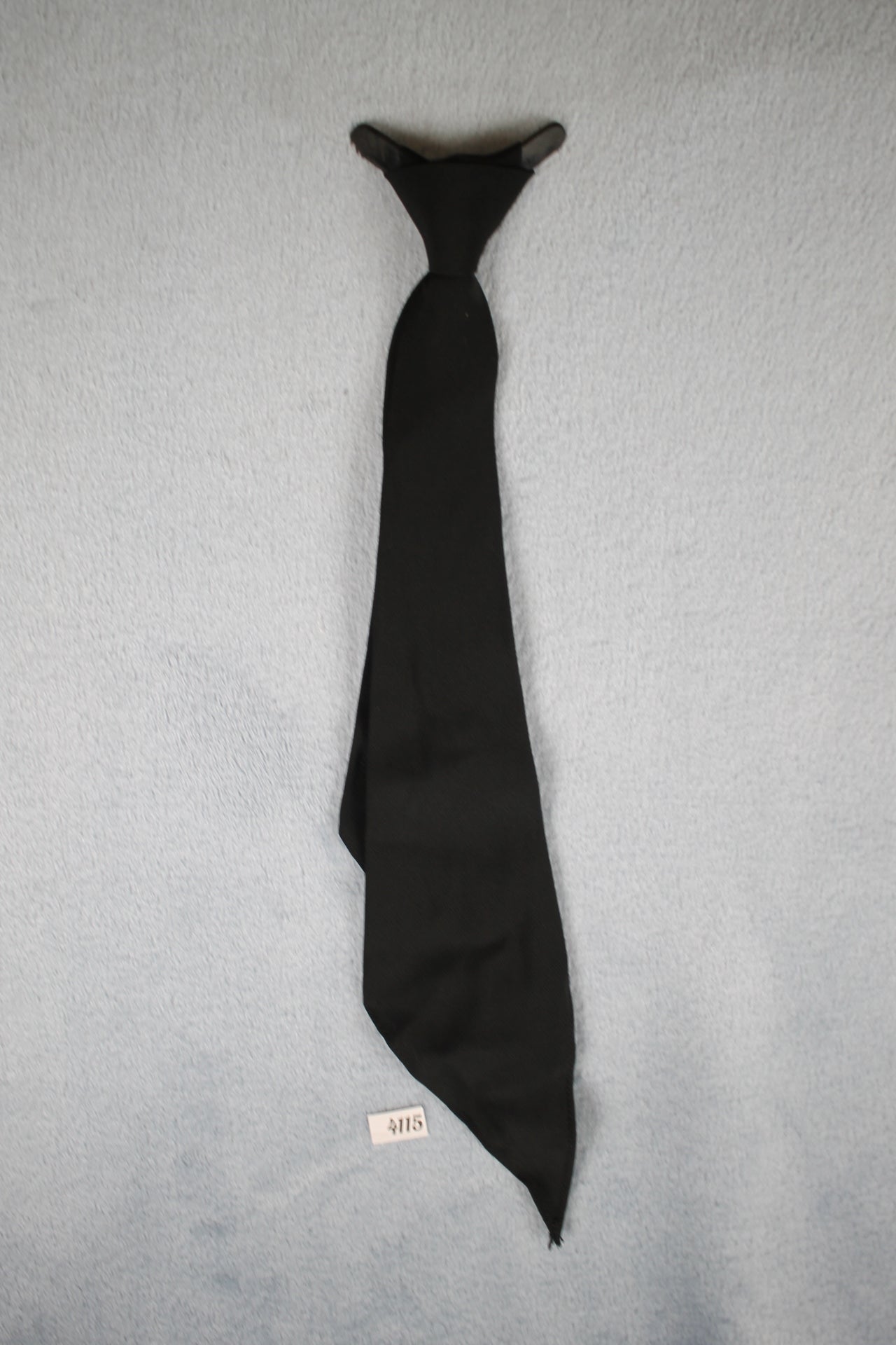 Vintage Western Square Dance Rockabilly Black Crepe Clip On Neck Tie