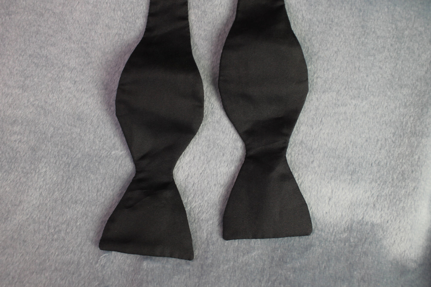Vintage self tie thistle end all silk classic black bow tie adjustable