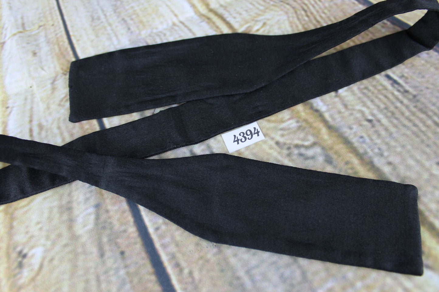 Vintage Classic Black Self Tie Straight End Paddle Bow Tie