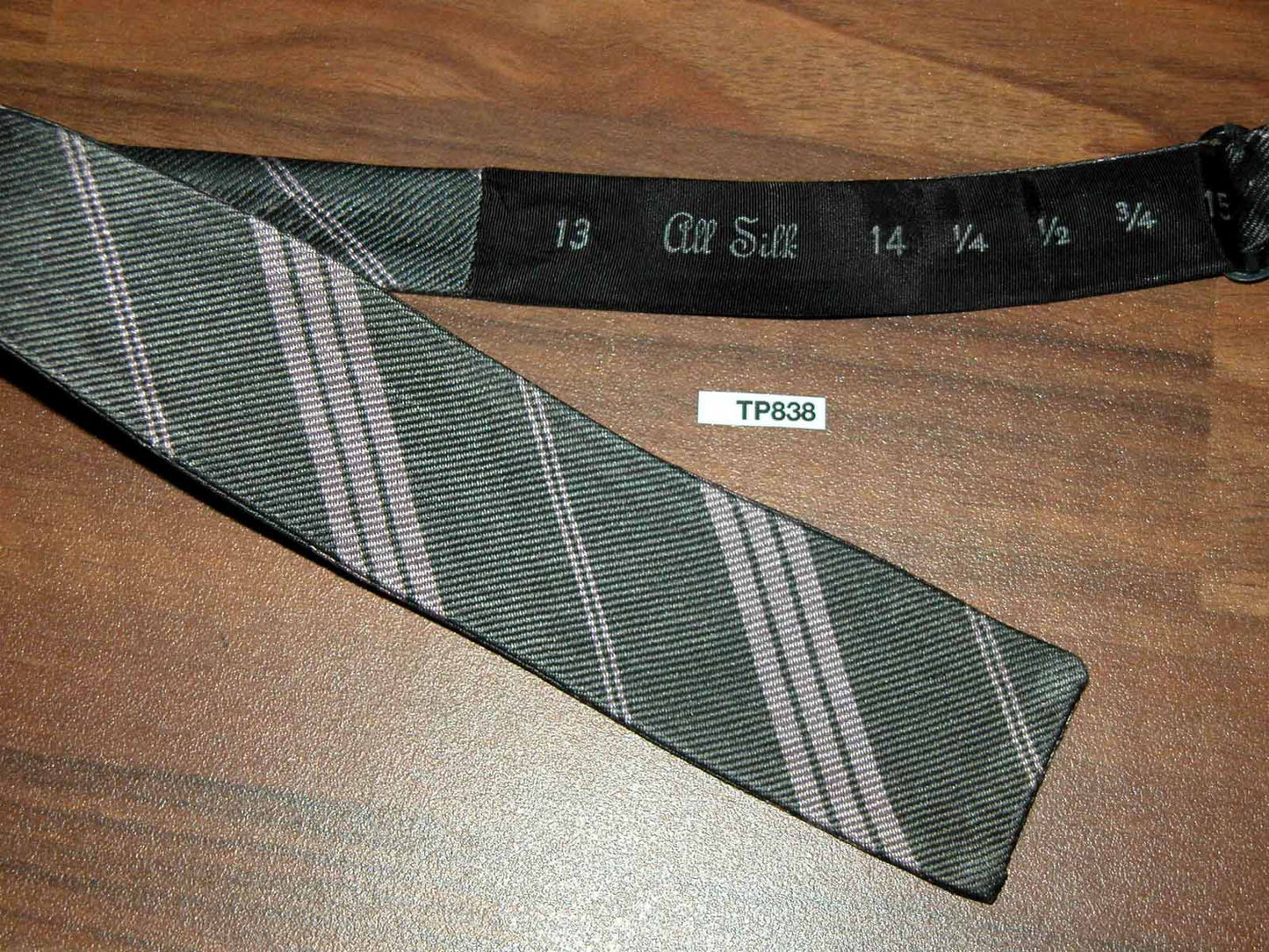 Vintage All Silk Grey Lavender Square End Self Tie Bow Tie Adjustable