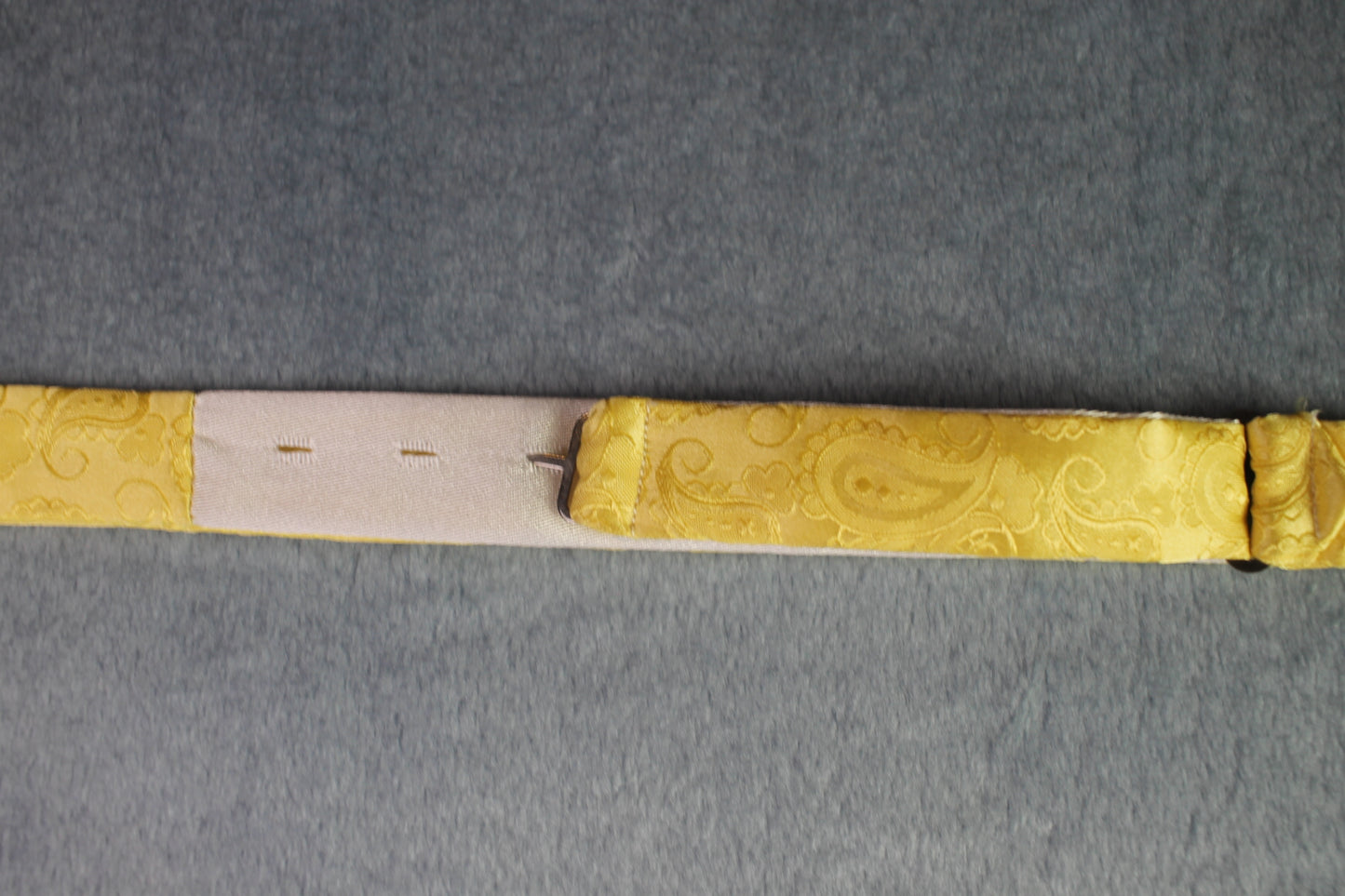 Vintage self tie thistle end yellow jacquard bow tie adjustable