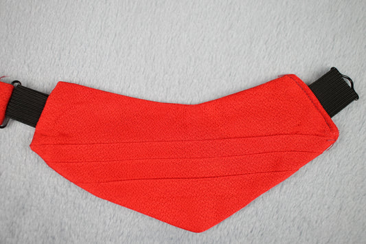 Vintage short pleated red bulldogger neck tie adjustable
