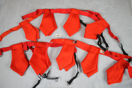 Vintage bulk buy red clip on neck ties dance troop theatre different sizes adjustable
