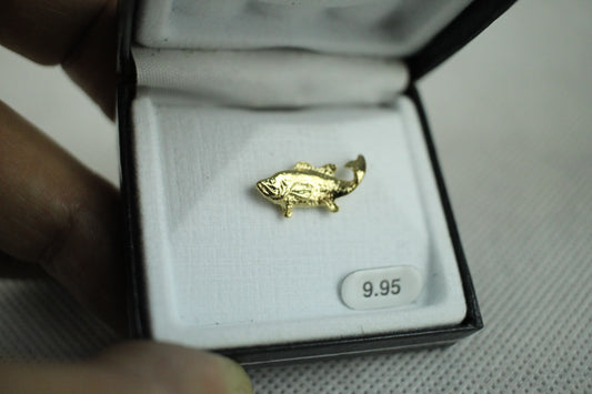 Vintage Colibri Gold Metal Fish Tie Pin