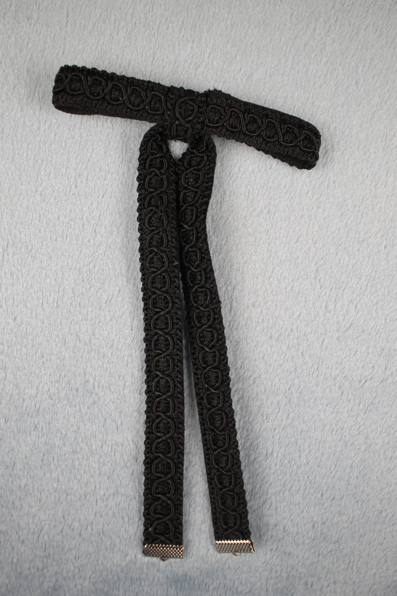 Vintage Style New Black Braid Clip On Western Cowboy Kentucky Bow Tie