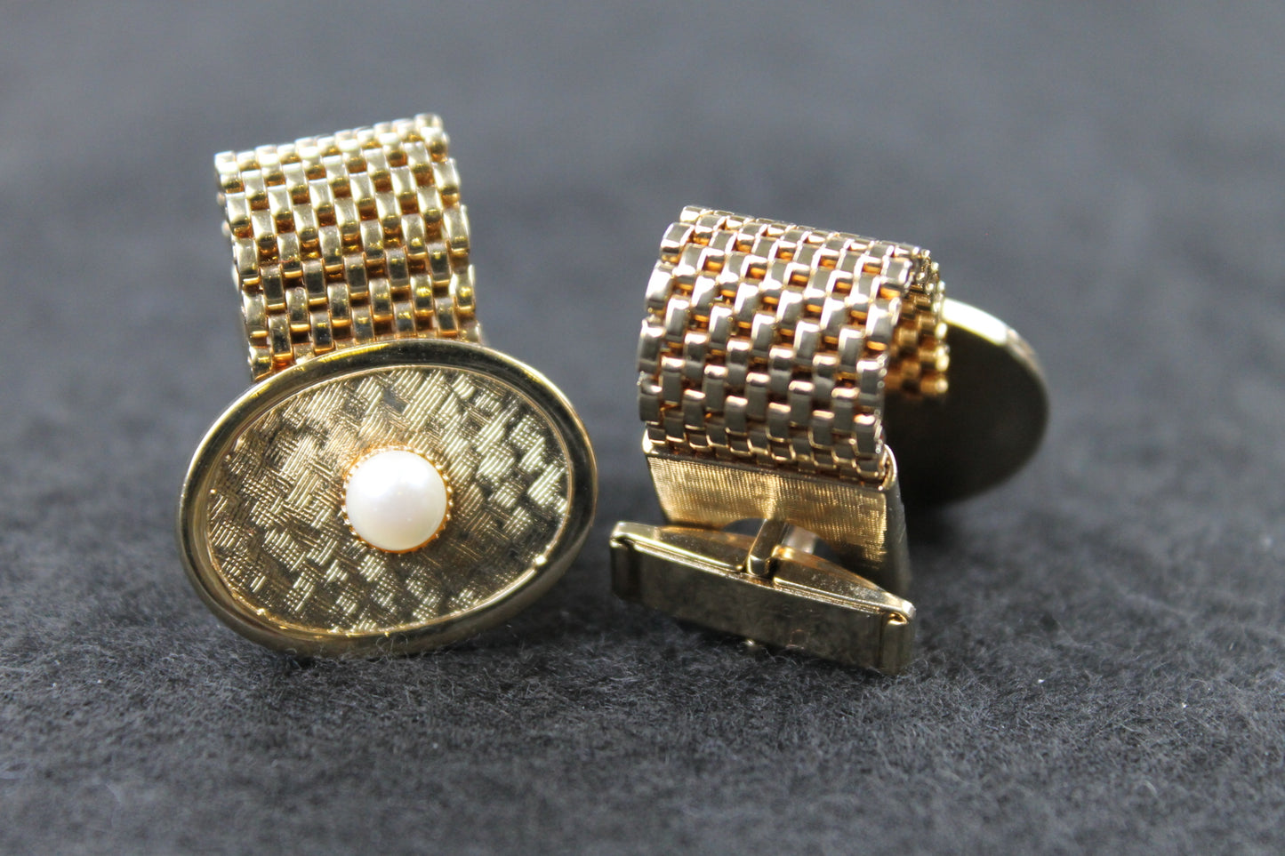 Vintage Oval Pearl Centred Wrap Around Cufflinks