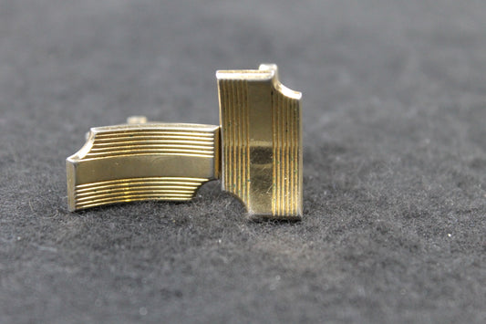 Vintage Foster Gold Metal Upward Curved Cufflinks
