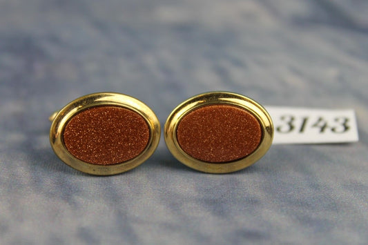 Vintage La Mode 1/20 10k Gold Filled Gold Stone Cufflinks