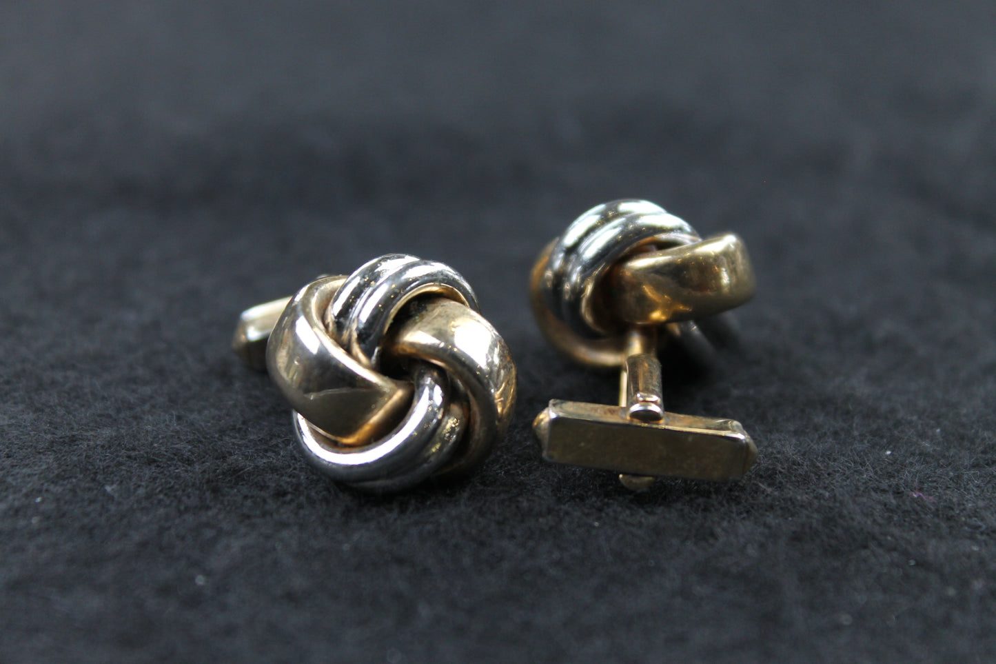 Vintage Two Tone Chunky Knot Cufflinks