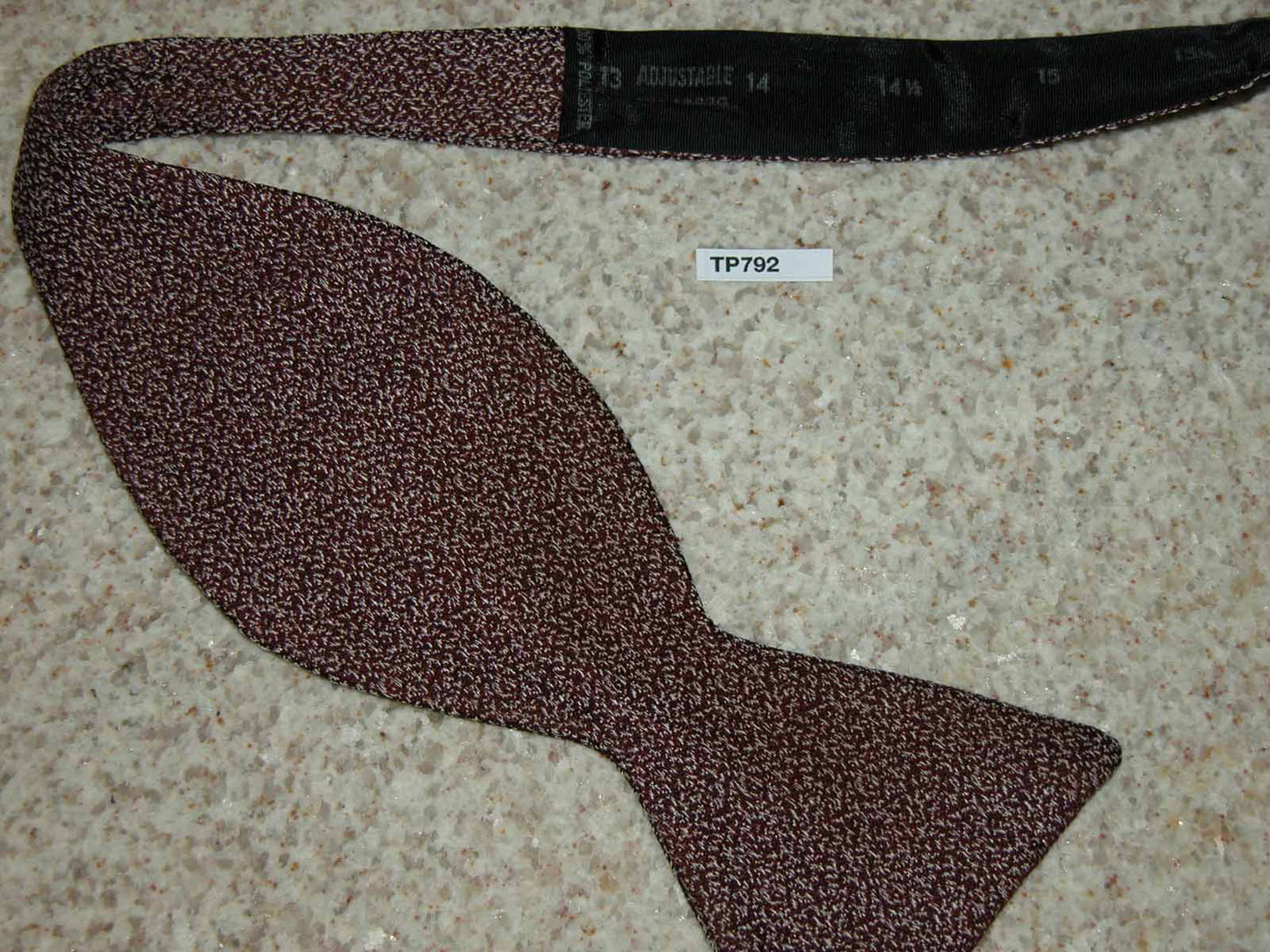 Vintage Self Tie Thistle End Burgundy White Fleck Adjustable Bow Tie