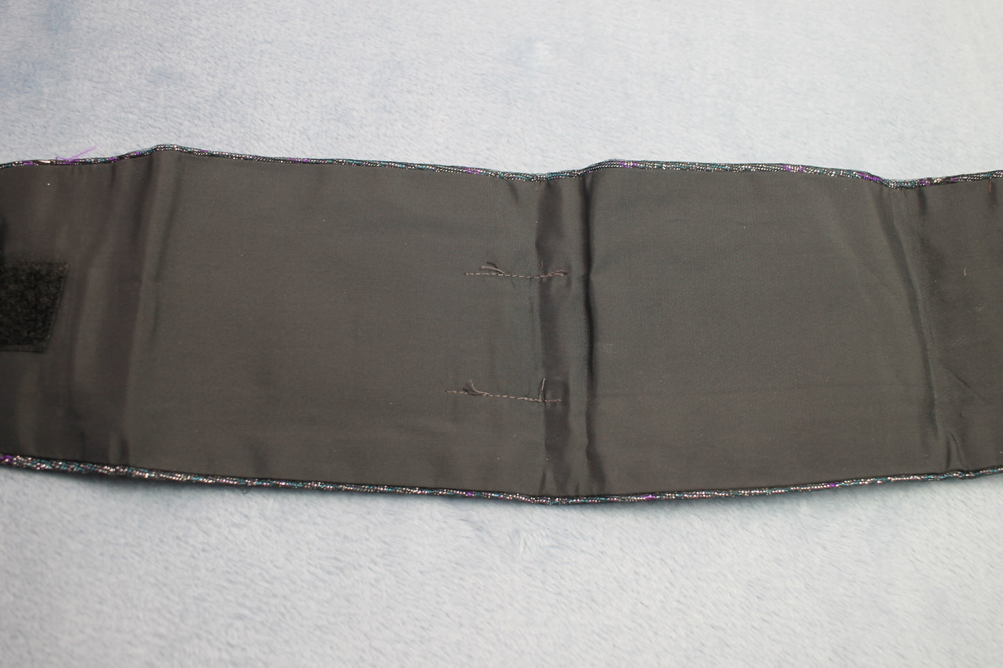 Vintage Jose Piscador green purple silver sparkly pleated cummerbund