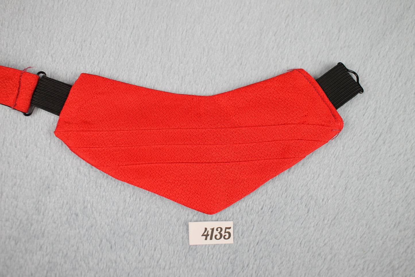 Vintage short pleated red bulldogger neck tie adjustable