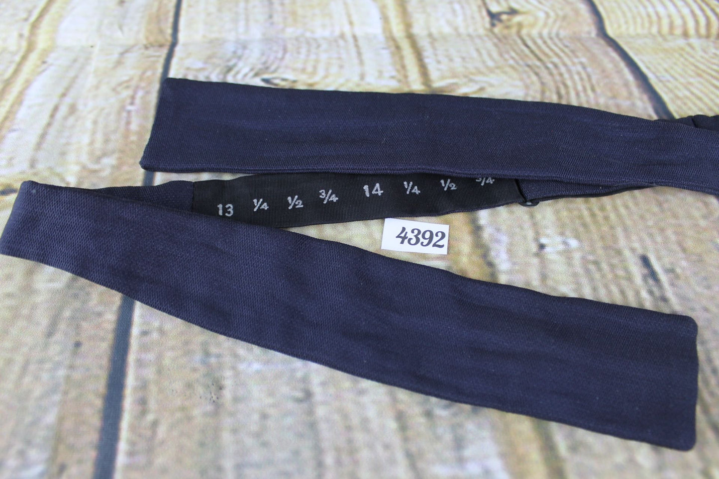 Vintage Classic Navy Self Tie Adjustable Straight End Skinny Bow Tie