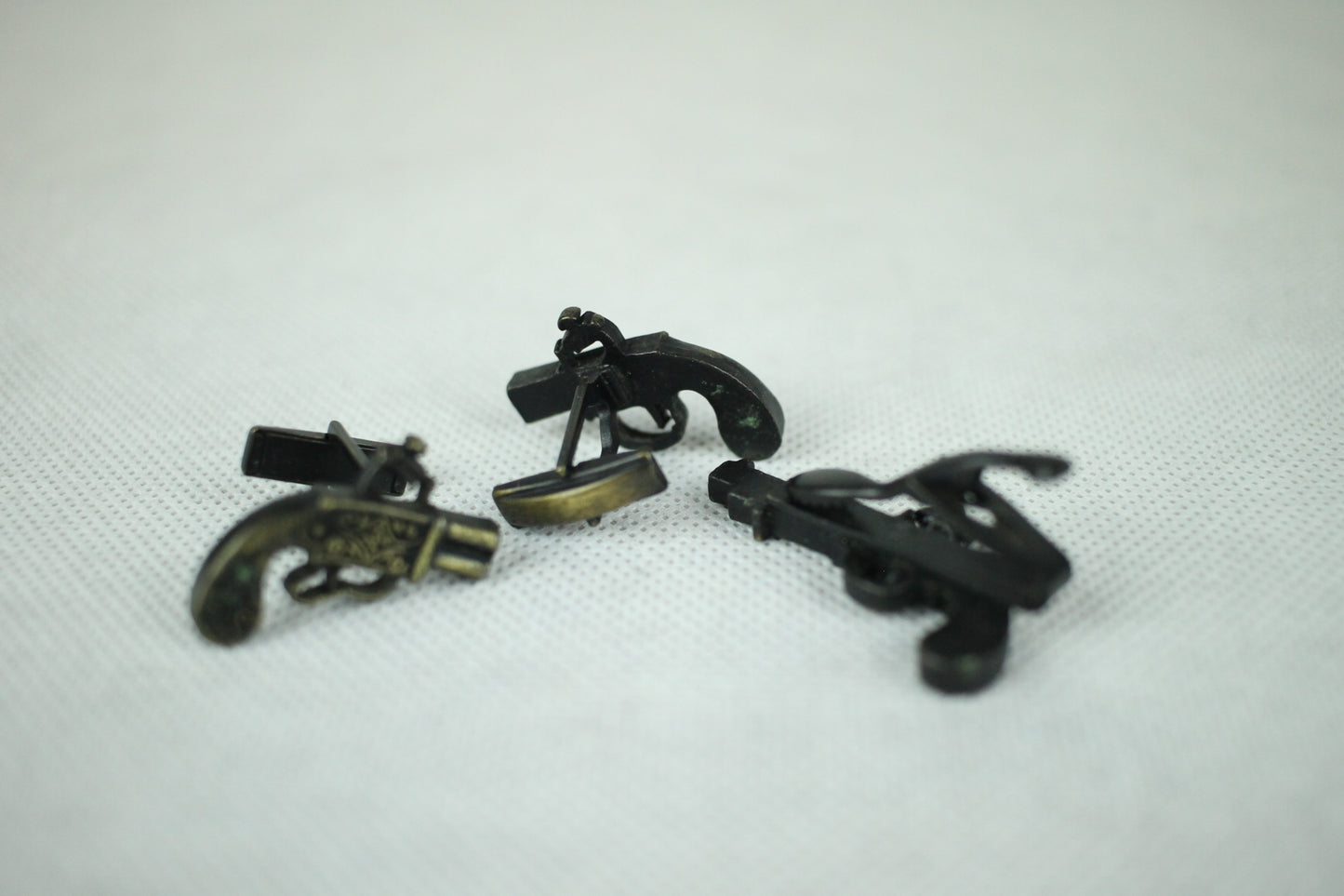 Vintage Flintlock Cuff Links and Tie Clip