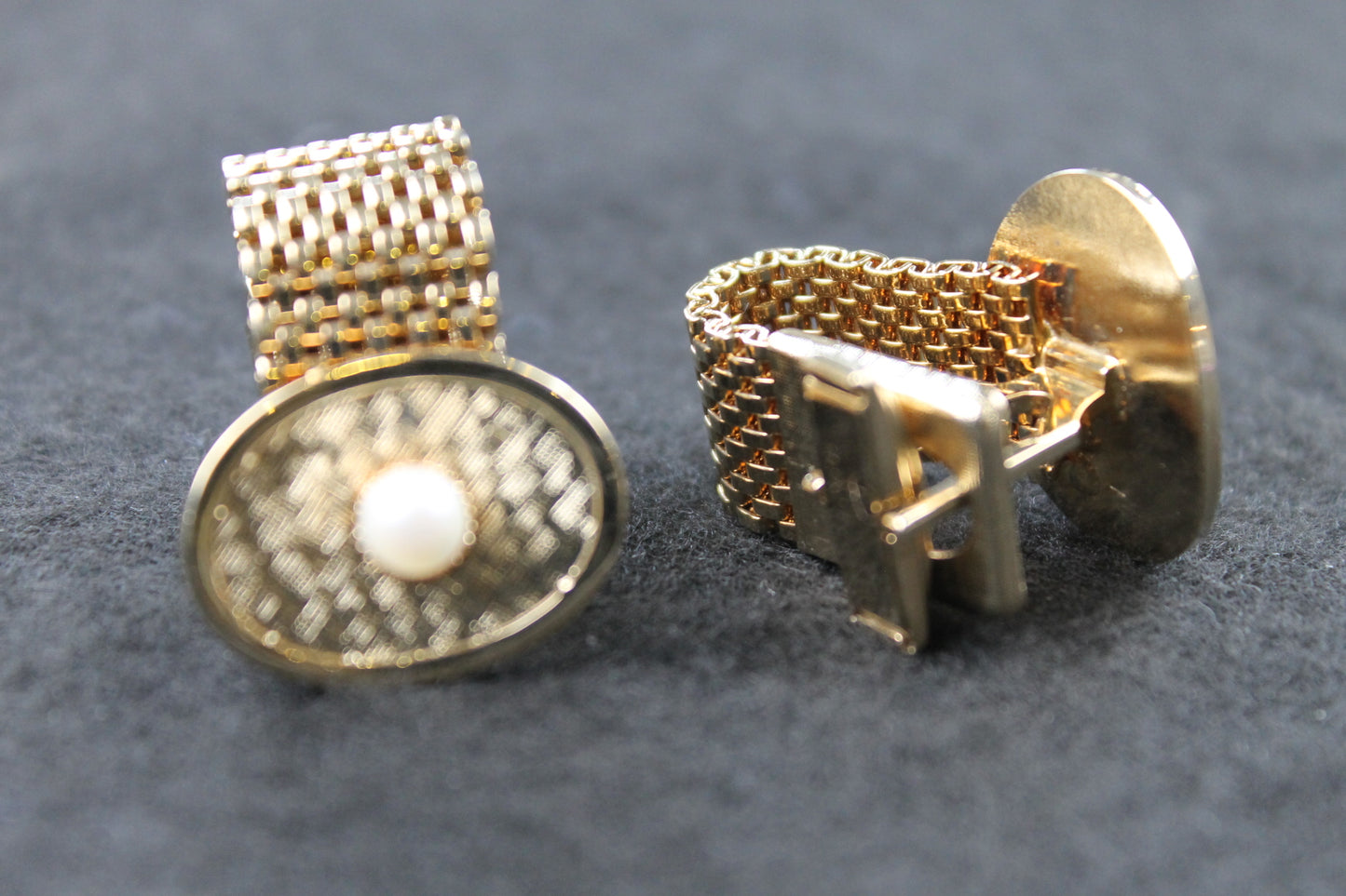 Vintage Oval Pearl Centred Wrap Around Cufflinks