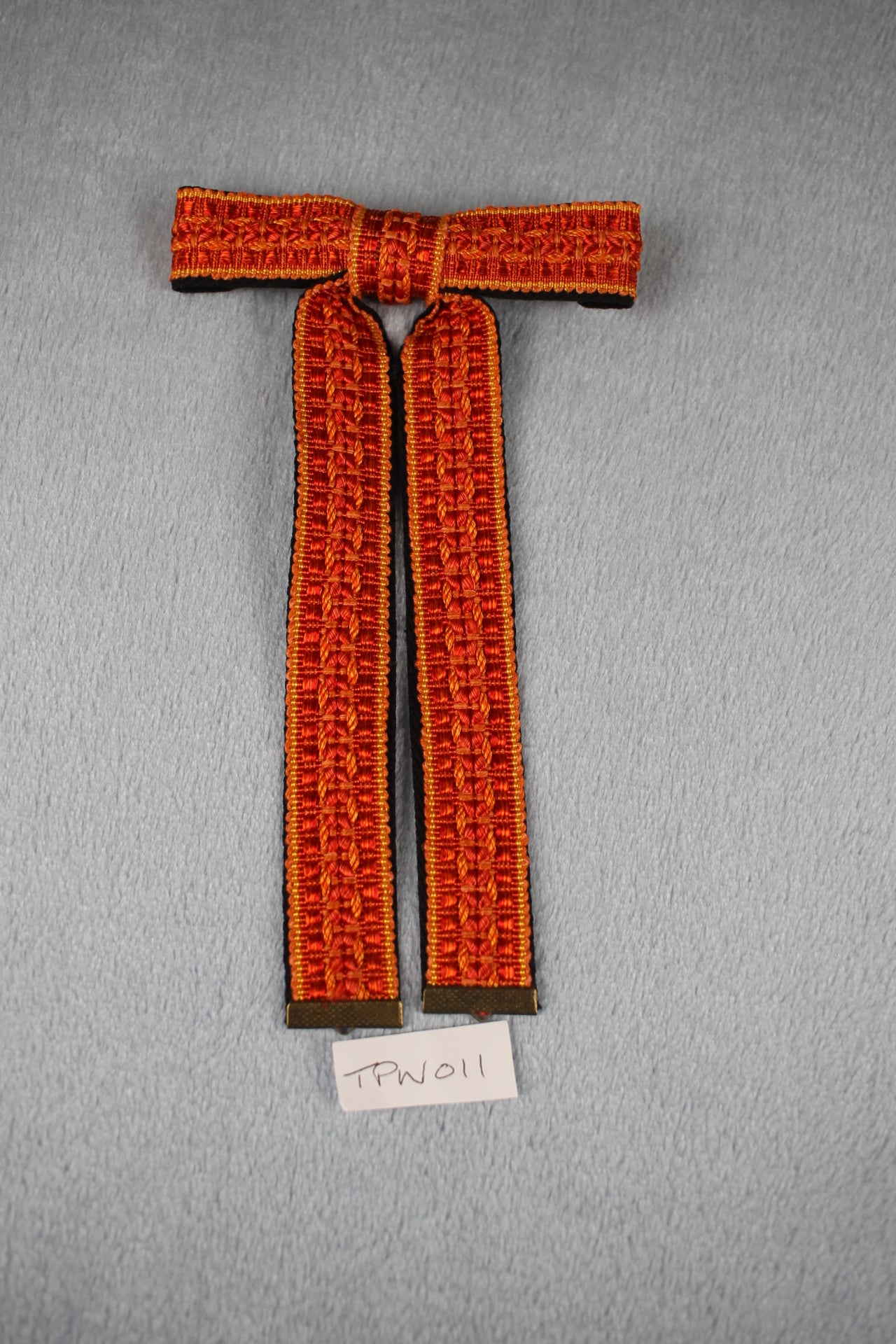 Vintage Style New Burnt Orange Black Clip On Western Cowboy Kentucky Bow Tie