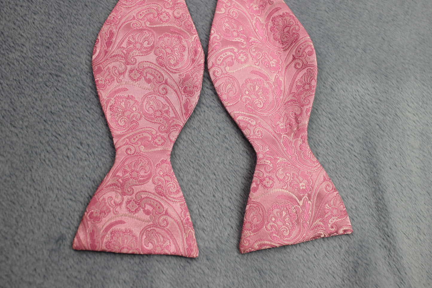 Vintage self tie thistle end pink jacquard pattern bow tie adjustable